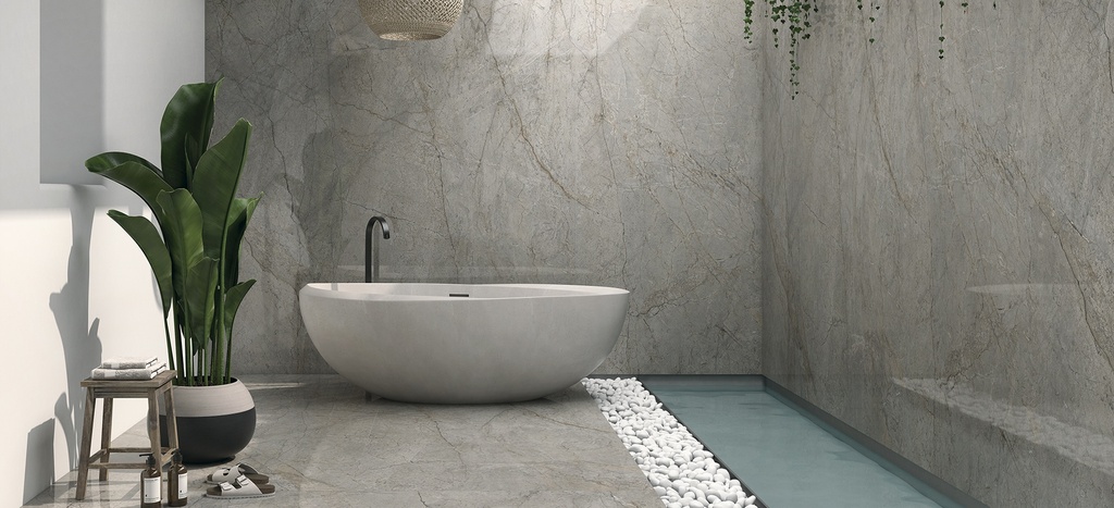 [MAT-ARKLAM-MYSTIC-GREY-POLISHED-1200-X-3000-6MM] Porcelaine — Mystic Grey Polished 1200 x 3000 - 6mm