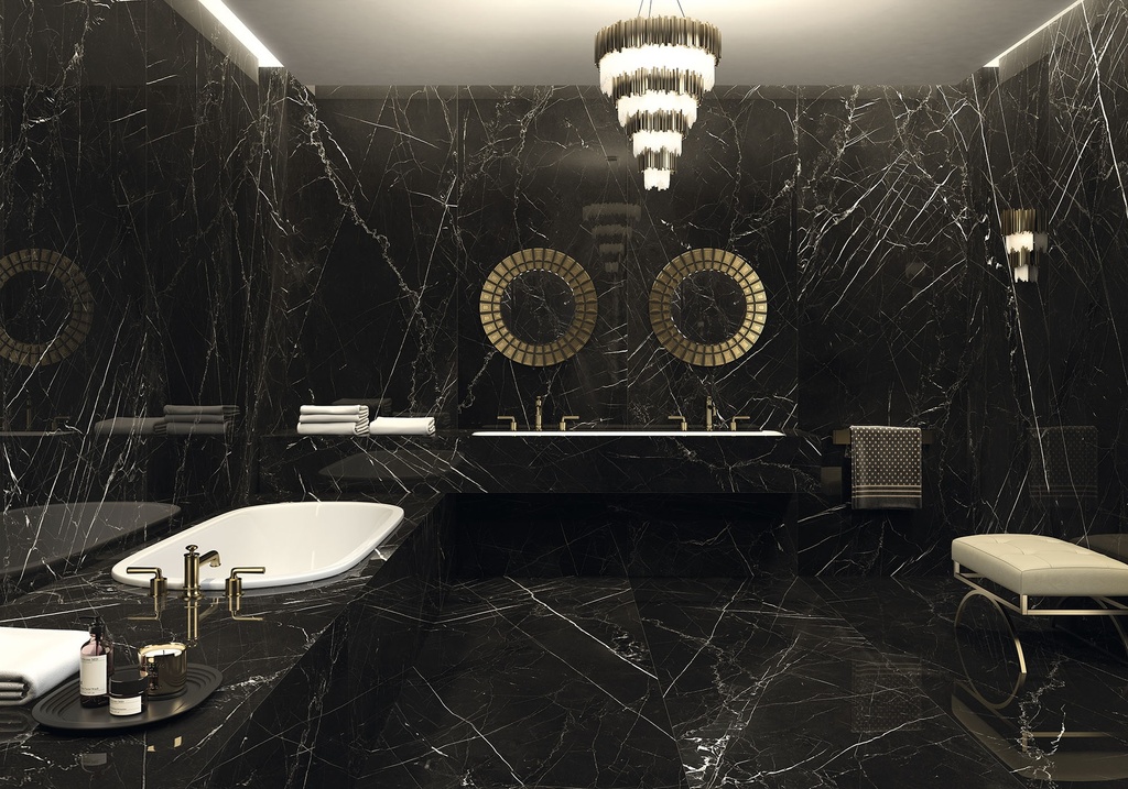 [MAT-ARKLAM-NEGRO-MARQUINA-1000-X-3000-6MM] Porcelaine — Negro Marquina 1000 x 3000 - 6mm