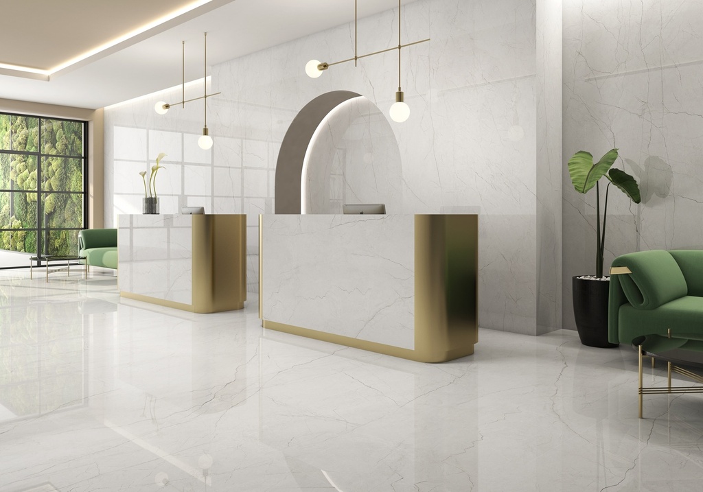 [MAT-ARKLAM-OMNIA-WHITE-POLISHED-1200-X-3000-6MM] Feinsteinzeug — Omnia White Polished 1200 x 3000 - 6mm